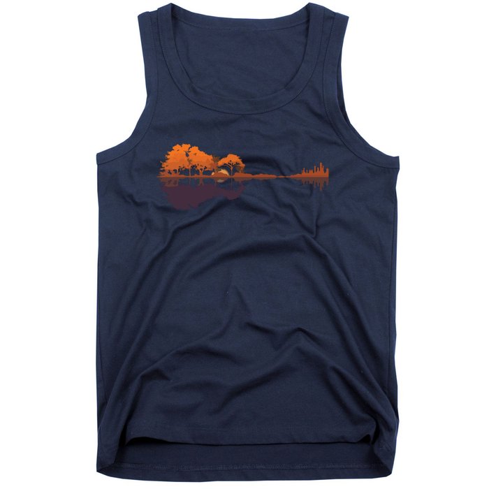 Guitar Lake Reflections Music And Guitar Lover Guitar Tank Top