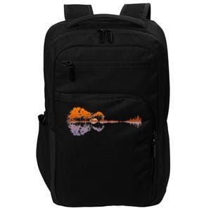 Guitar Lake Reflections Music And Guitar Lover Guitar Impact Tech Backpack