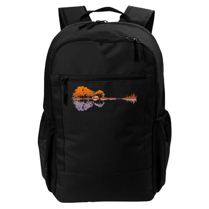 Guitar Lake Reflections Music And Guitar Lover Guitar Daily Commute Backpack