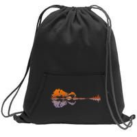 Guitar Lake Reflections Music And Guitar Lover Guitar Sweatshirt Cinch Pack Bag