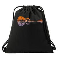 Guitar Lake Reflections Music And Guitar Lover Guitar Drawstring Bag