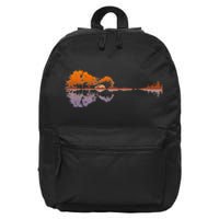 Guitar Lake Reflections Music And Guitar Lover Guitar 16 in Basic Backpack