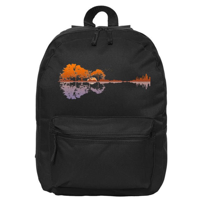 Guitar Lake Reflections Music And Guitar Lover Guitar 16 in Basic Backpack