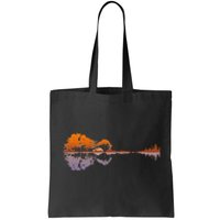 Guitar Lake Reflections Music And Guitar Lover Guitar Tote Bag