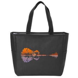 Guitar Lake Reflections Music And Guitar Lover Guitar Zip Tote Bag