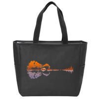 Guitar Lake Reflections Music And Guitar Lover Guitar Zip Tote Bag