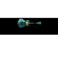 Guitar Lake Reflections Night Sky And Moon Guitar Bumper Sticker