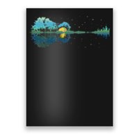 Guitar Lake Reflections Night Sky And Moon Guitar Poster