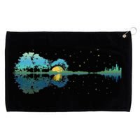 Guitar Lake Reflections Night Sky And Moon Guitar Grommeted Golf Towel