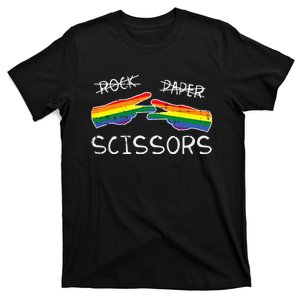 Gay Lesbian Rock Paper Scissors Fun Rainbow Pride Lgbt T-Shirt