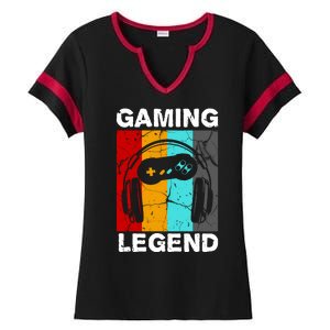 Gaming Legend Retro Ladies Halftime Notch Neck Tee