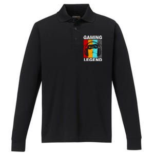 Gaming Legend Retro Performance Long Sleeve Polo