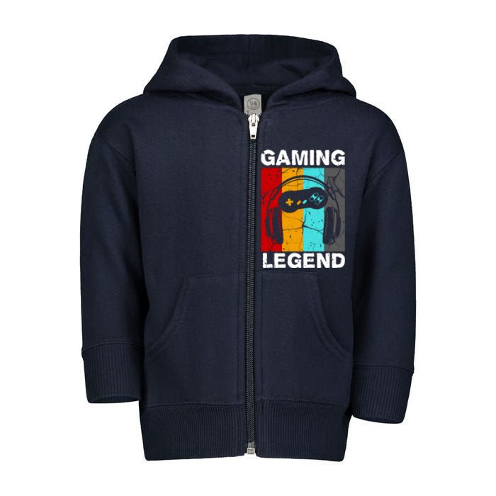 Gaming Legend Retro Toddler Zip Fleece Hoodie