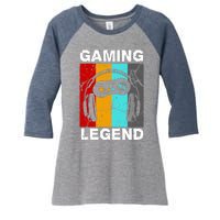 Gaming Legend Retro Women's Tri-Blend 3/4-Sleeve Raglan Shirt