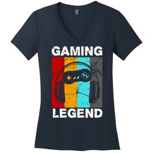 Gaming Legend Retro Women's V-Neck T-Shirt