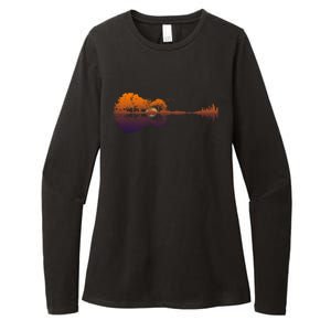 Guitar Lake Reflections Gift Music And Guitar Lover Guitar Gift Womens CVC Long Sleeve Shirt