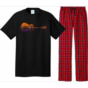 Guitar Lake Reflections Gift Music And Guitar Lover Guitar Gift Pajama Set