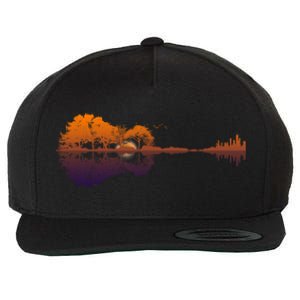 Guitar Lake Reflections Gift Music And Guitar Lover Guitar Gift Wool Snapback Cap