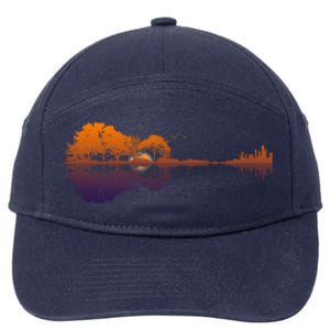 Guitar Lake Reflections Gift Music And Guitar Lover Guitar Gift 7-Panel Snapback Hat