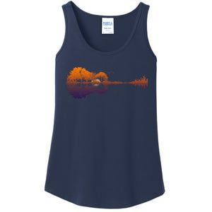 Guitar Lake Reflections Gift Music And Guitar Lover Guitar Gift Ladies Essential Tank