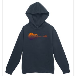 Guitar Lake Reflections Gift Music And Guitar Lover Guitar Gift Urban Pullover Hoodie