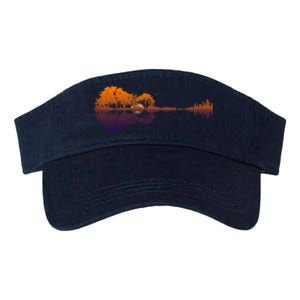 Guitar Lake Reflections Gift Music And Guitar Lover Guitar Gift Valucap Bio-Washed Visor