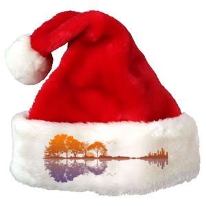 Guitar Lake Reflections Gift Music And Guitar Lover Guitar Gift Premium Christmas Santa Hat