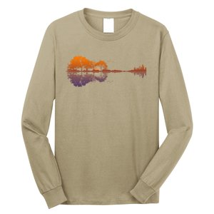 Guitar Lake Reflections Gift Music And Guitar Lover Guitar Gift Long Sleeve Shirt