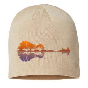 Guitar Lake Reflections Gift Music And Guitar Lover Guitar Gift Sustainable Beanie