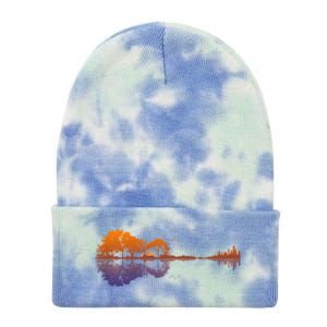 Guitar Lake Reflections Gift Music And Guitar Lover Guitar Gift Tie Dye 12in Knit Beanie