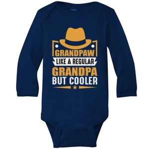 Grandpaw Like Regular Grandpa But Cooler Funny Dog Lovers Gift Baby Long Sleeve Bodysuit