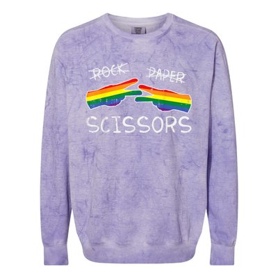 Gay Lesbian Rock Paper Scissors Fun Rainbow Pride Lgbt Women Colorblast Crewneck Sweatshirt