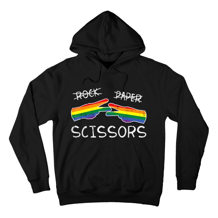 Gay Lesbian Rock Paper Scissors Fun Rainbow Pride Lgbt Women Hoodie