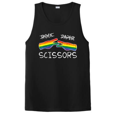 Gay Lesbian Rock Paper Scissors Fun Rainbow Pride Lgbt Women PosiCharge Competitor Tank