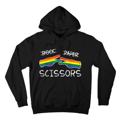 Gay Lesbian Rock Paper Scissors Fun Rainbow Pride Lgbt Women Tall Hoodie