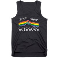 Gay Lesbian Rock Paper Scissors Fun Rainbow Pride Lgbt Women Tank Top