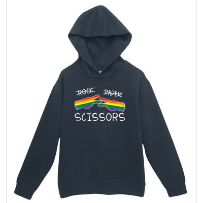 Gay Lesbian Rock Paper Scissors Fun Rainbow Pride Lgbt Women Urban Pullover Hoodie