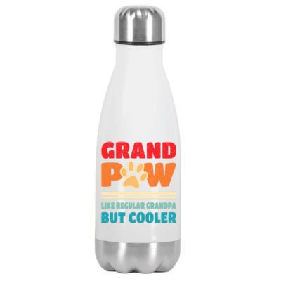 Grandpaw Like Regular Grandpa But Cooler Funny Fathers Day Gift Stainless Steel Insulated Water Bottle