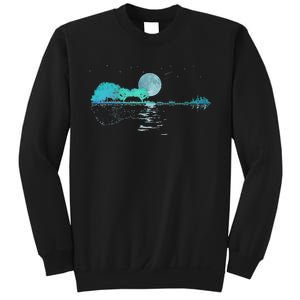 Guitar Lake Reflections Love Musician Acoustic Guitar Sweatshirt