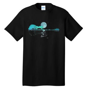 Guitar Lake Reflections Love Musician Acoustic Guitar Tall T-Shirt