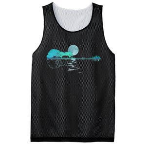 Guitar Lake Reflections Love Musician Acoustic Guitar Mesh Reversible Basketball Jersey Tank