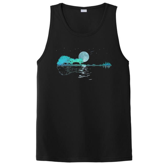 Guitar Lake Reflections Love Musician Acoustic Guitar PosiCharge Competitor Tank