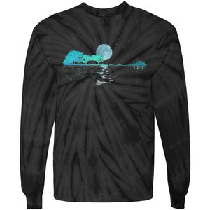 Guitar Lake Reflections Love Musician Acoustic Guitar Tie-Dye Long Sleeve Shirt