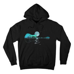 Guitar Lake Reflections Love Musician Acoustic Guitar Tall Hoodie