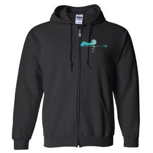 Guitar Lake Reflections Love Musician Acoustic Guitar Full Zip Hoodie