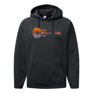 Guitar Lake Reflections Music And Guitar Lover Guitar Performance Fleece Hoodie