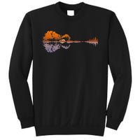 Guitar Lake Reflections Music And Guitar Lover Guitar Sweatshirt