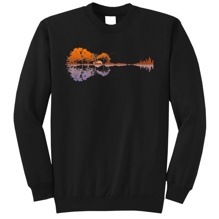 Guitar Lake Reflections Music And Guitar Lover Guitar Sweatshirt