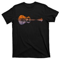 Guitar Lake Reflections Music And Guitar Lover Guitar T-Shirt