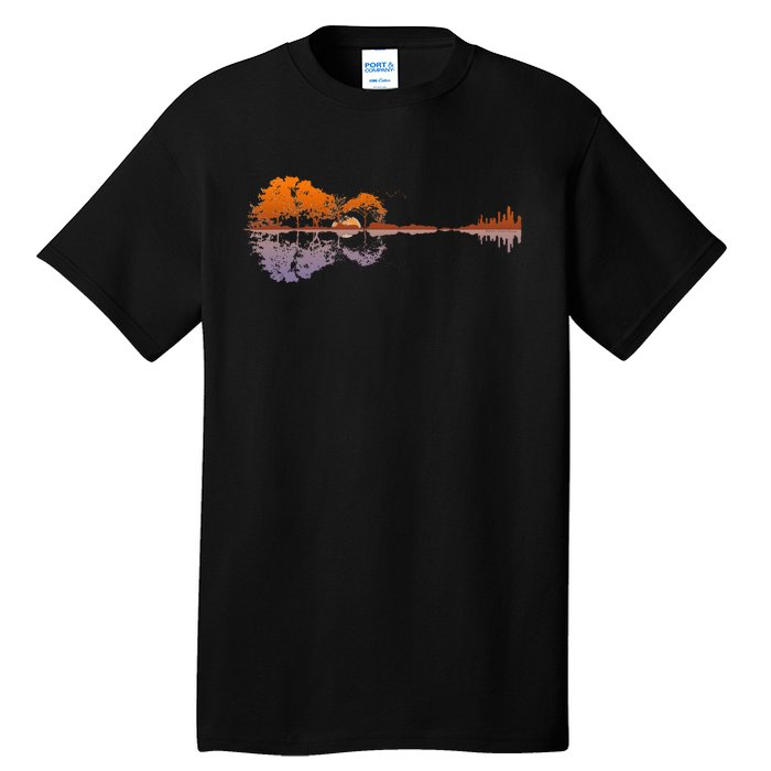 Guitar Lake Reflections Music And Guitar Lover Guitar Tall T-Shirt